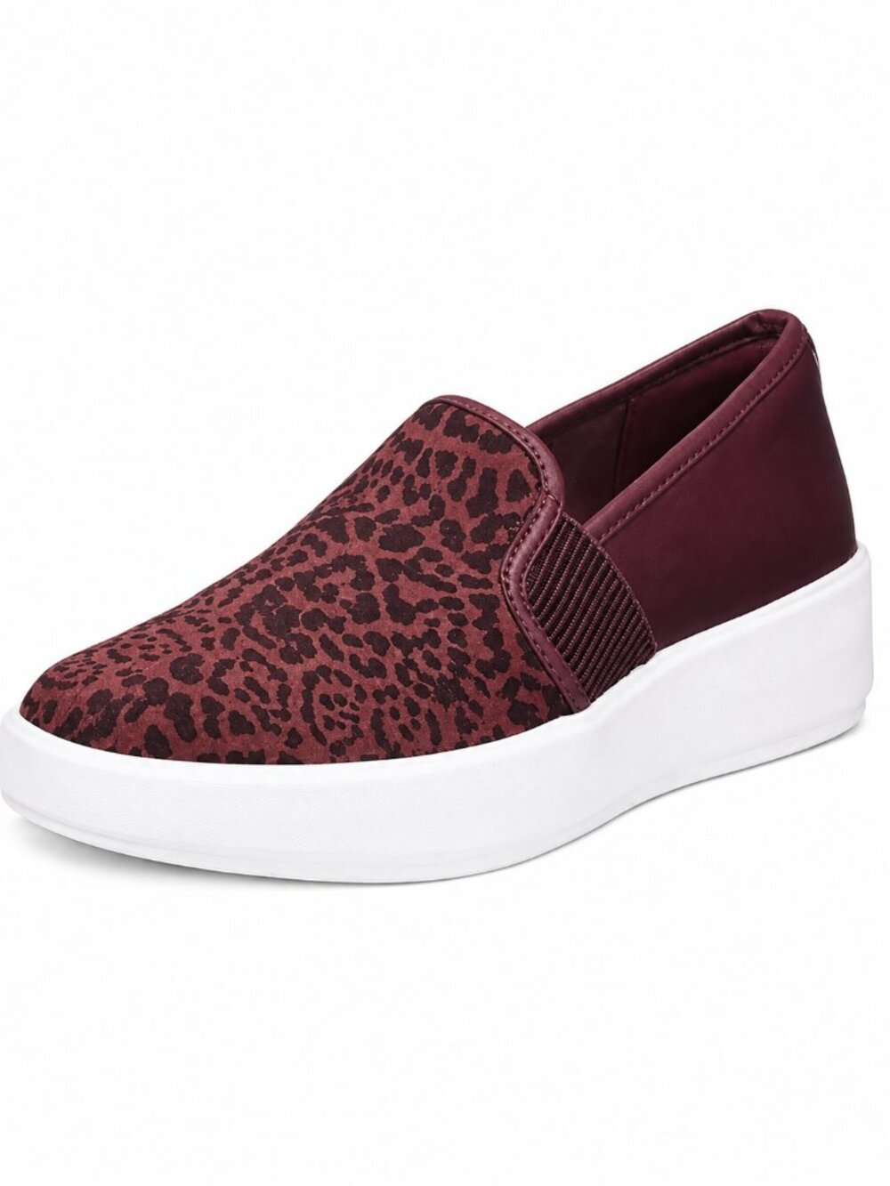 Clarks Layton Petal Trainers Dark Rose Leopard Print Sneakers Size 7W